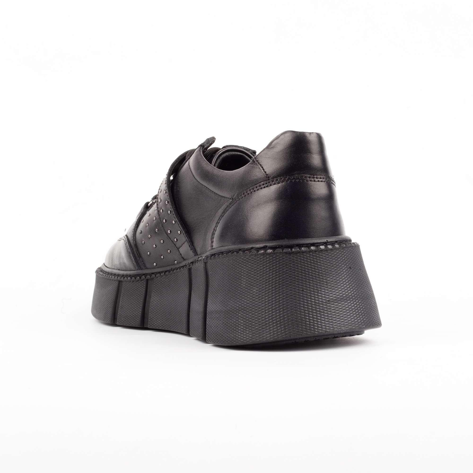 Black Platform Sneakers with Studs and Buckles – Bold & Edgy Footwear (E17115) - Image 6
