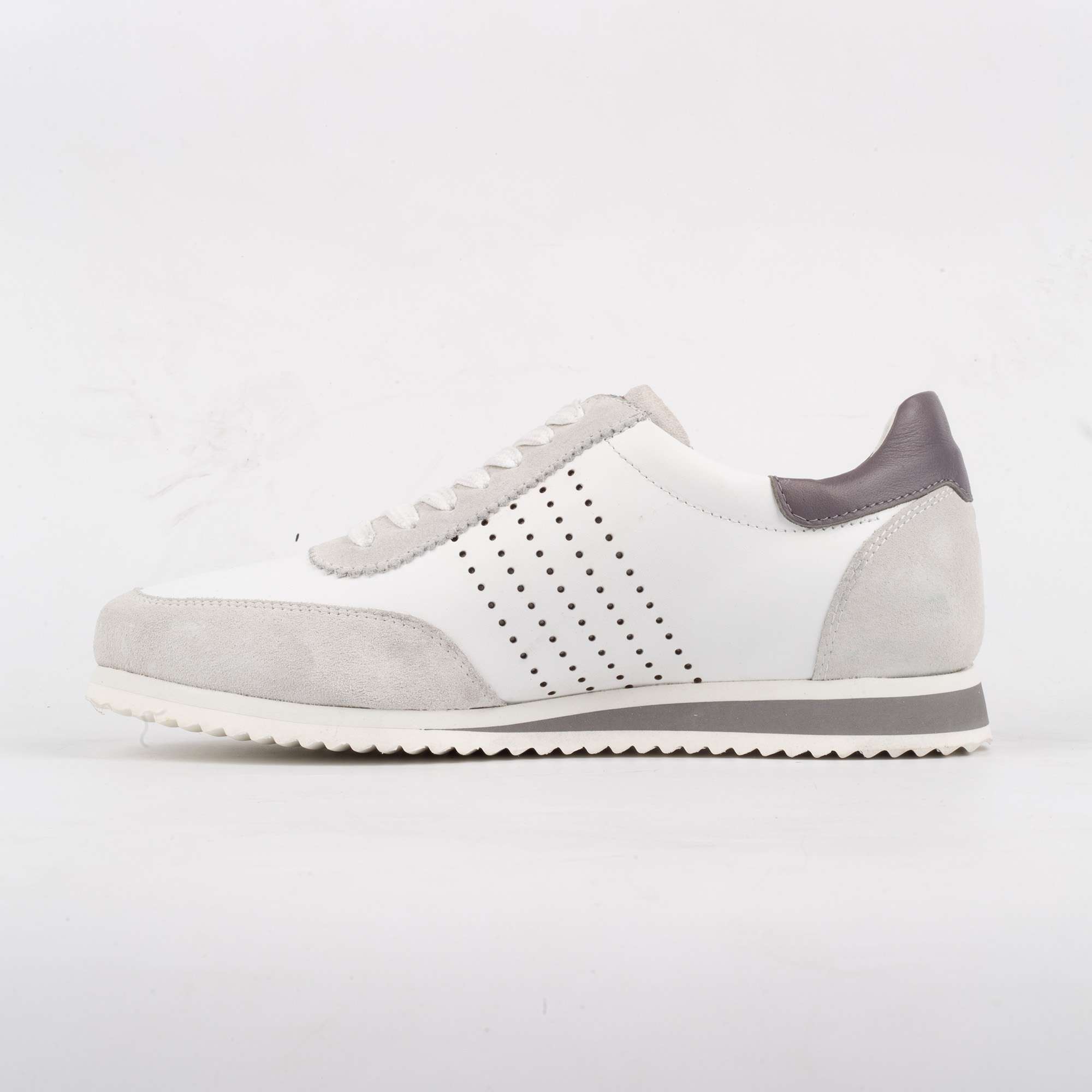 White Suede Leather Sneakers – Minimalist & Sophisticated Comfort for Everyday Wear (M11108) - Image 5