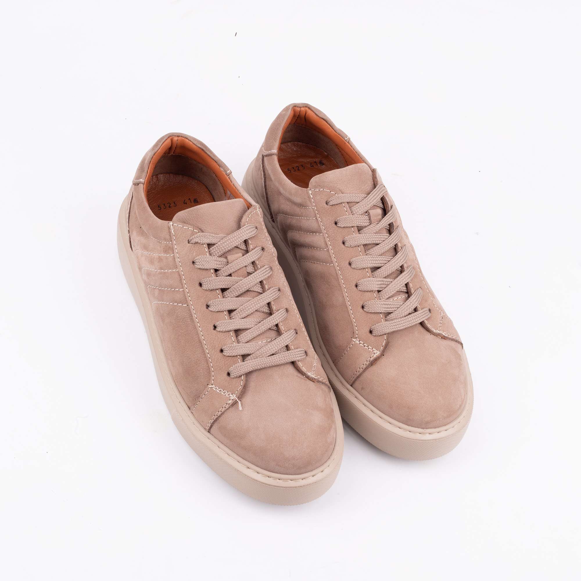 Beige Suede Sneakers – Stylish and Comfortable Footwear for Everyday Wear (53-23) - Image 2