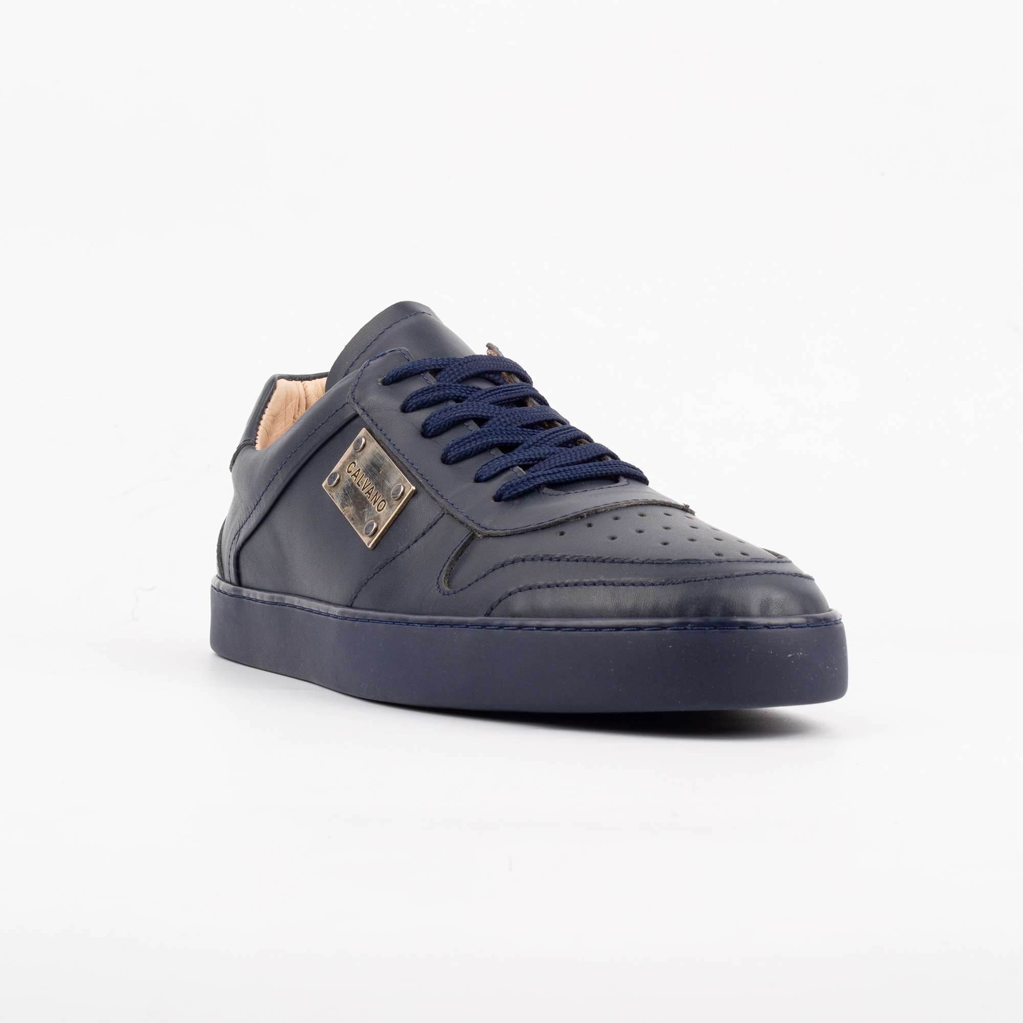 Navy Blue Leather Sneakers – Timeless Style Meets Superior Comfort (222-20) - Image 4