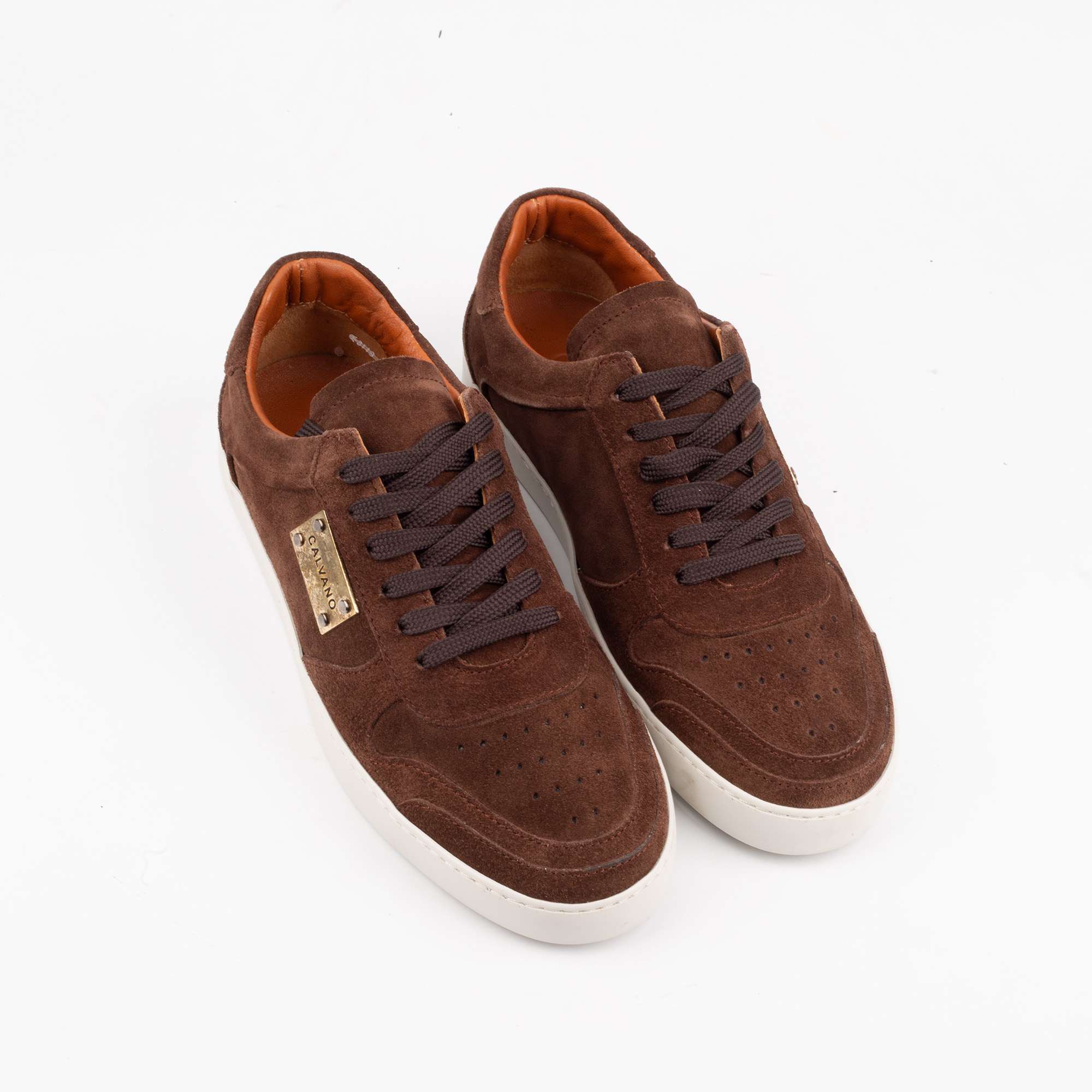 Stylish Brown Suede Sneakers for Men with Perforated Design (222-20) - Image 2