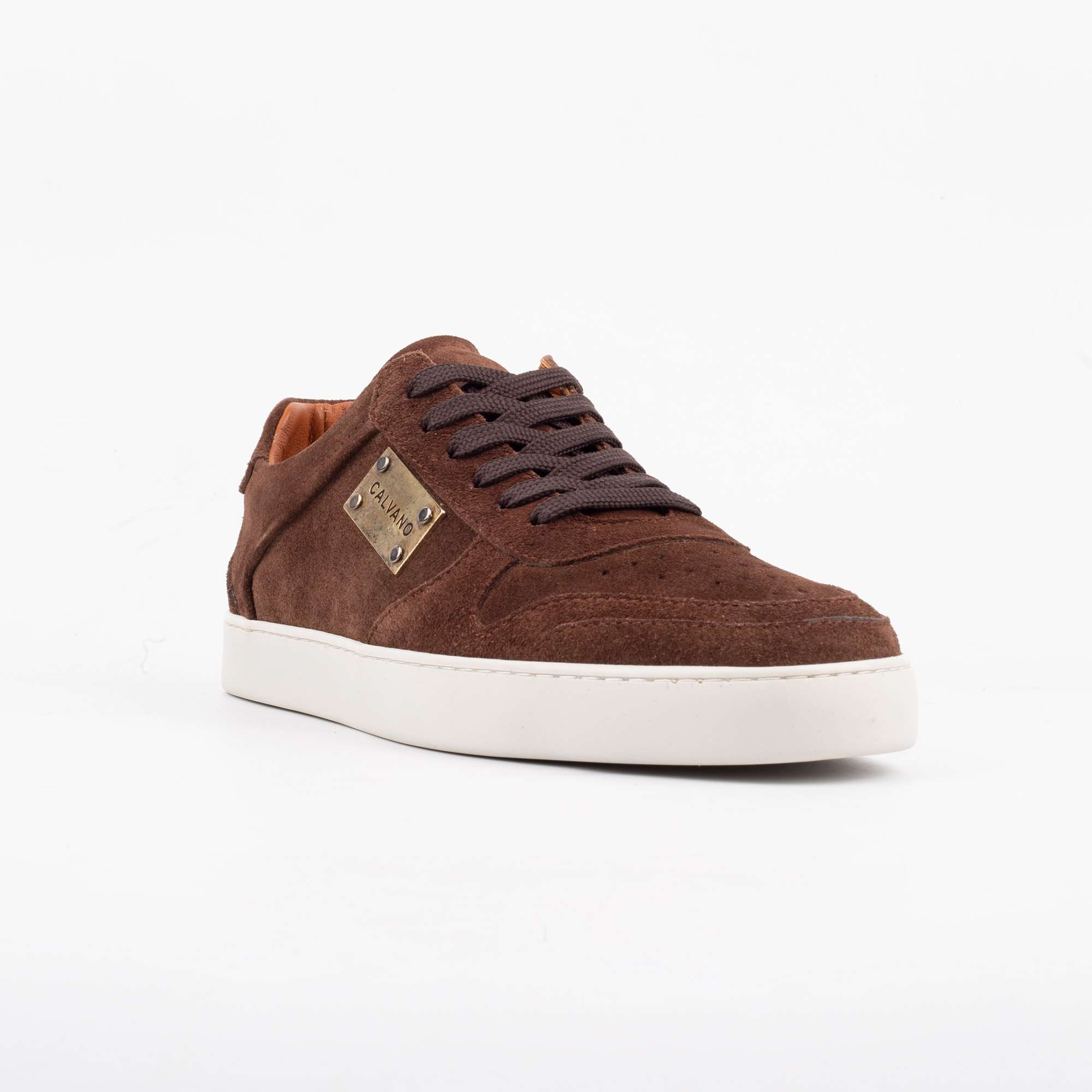 Stylish Brown Suede Sneakers for Men with Perforated Design (222-20) - Image 4