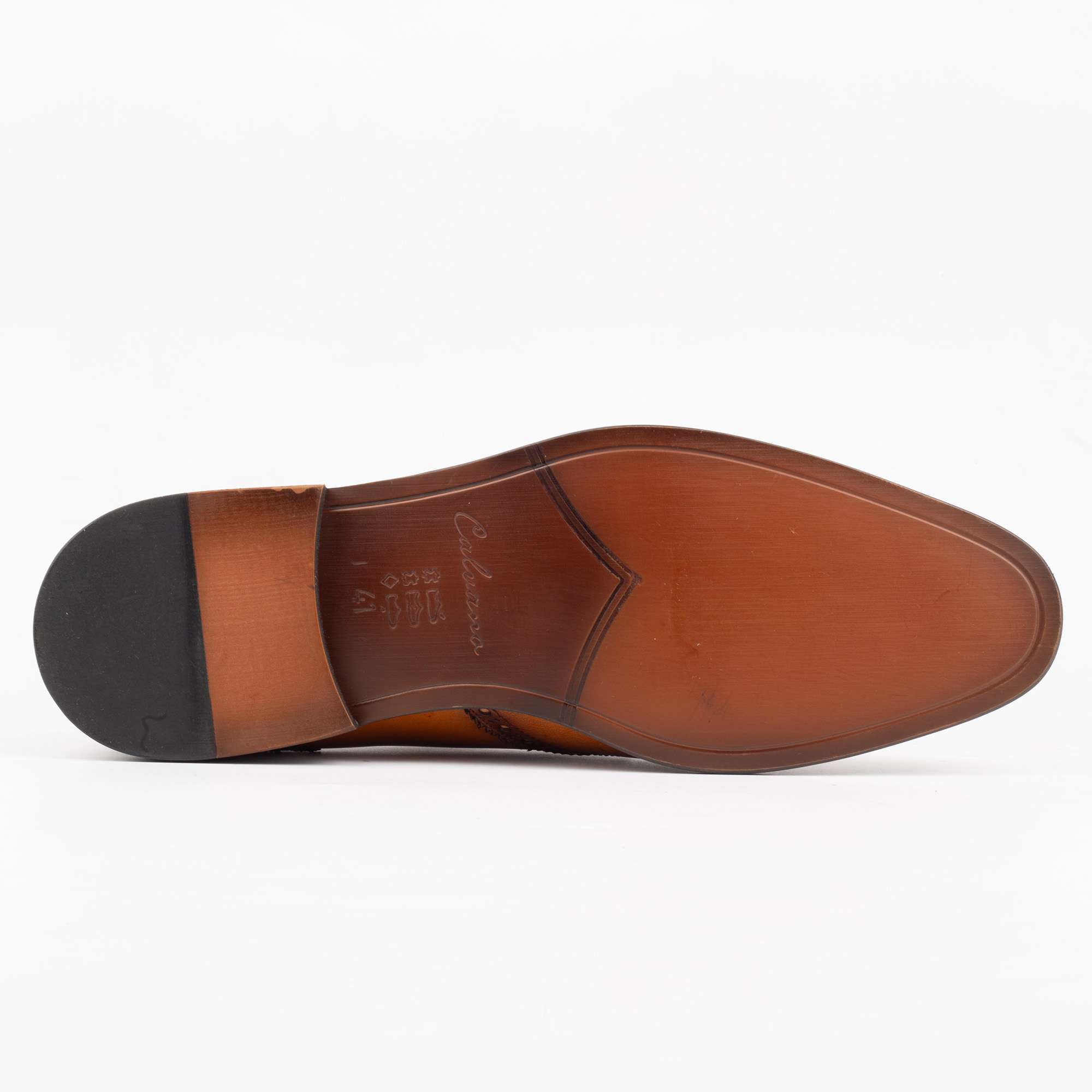 Men's Tan Leather Brogue Derby Shoes - Stylish and Comfortable Formal Footwear (V2-95) - Image 3