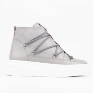Gray High-Top Sneakers – Modern Style with Premium Comfort(E19605)