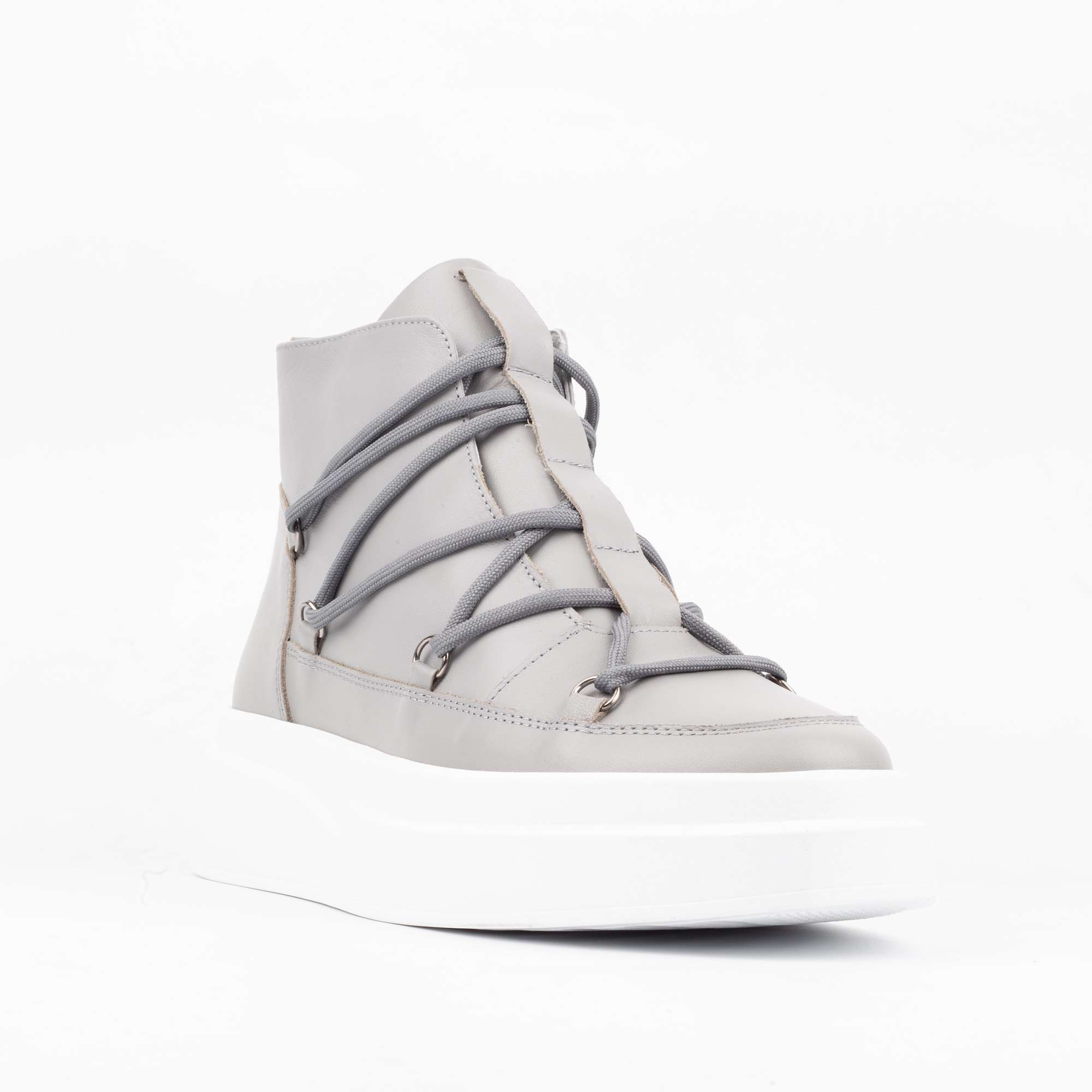 Gray High-Top Sneakers – Modern Style with Premium Comfort(E19605) - Image 5
