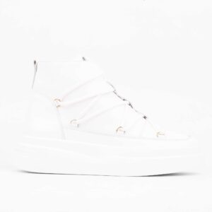 White High-Top Sneakers – Clean, Minimalist Style with Ultimate Comfort (E19605)