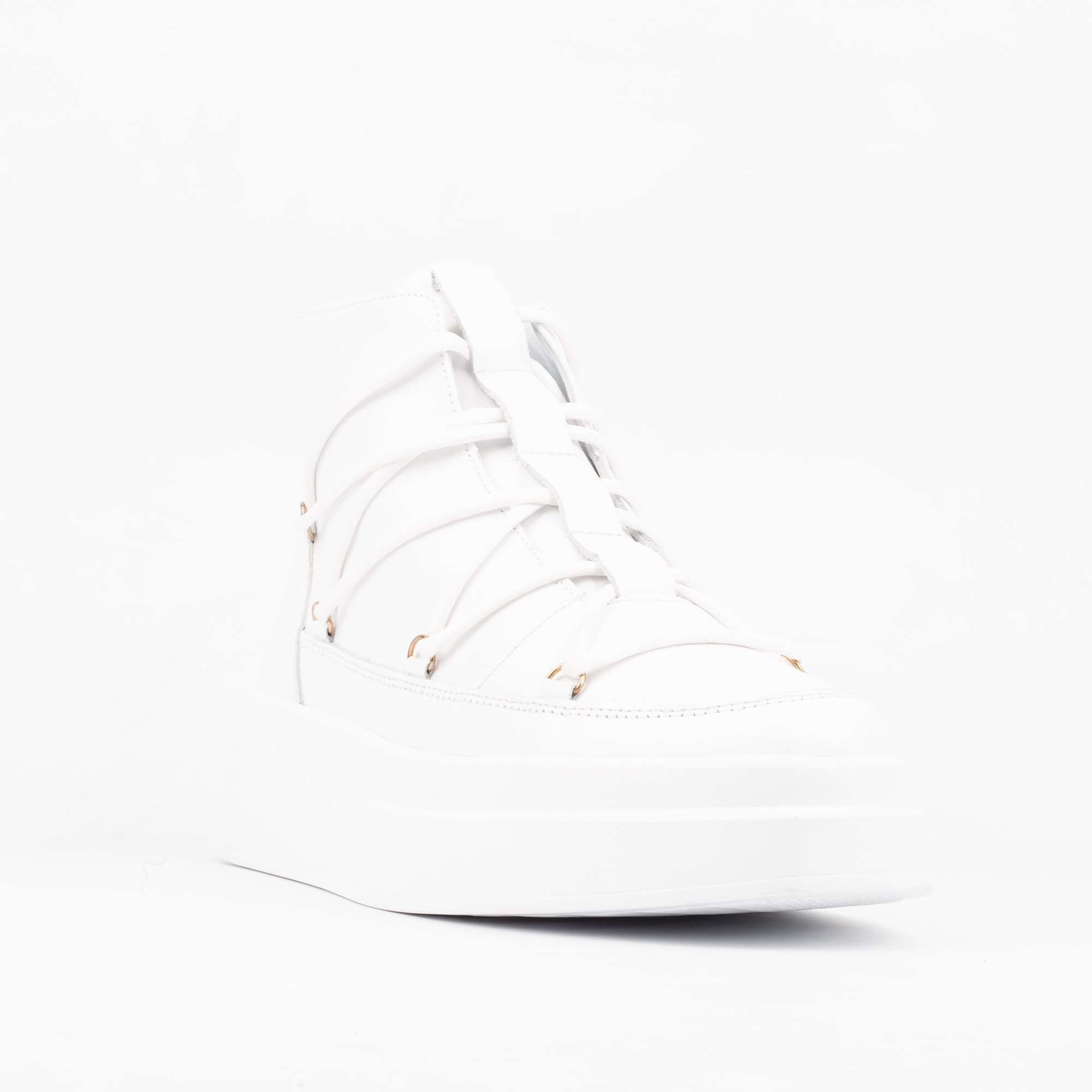 White High-Top Sneakers – Clean, Minimalist Style with Ultimate Comfort (E19605) - Image 6