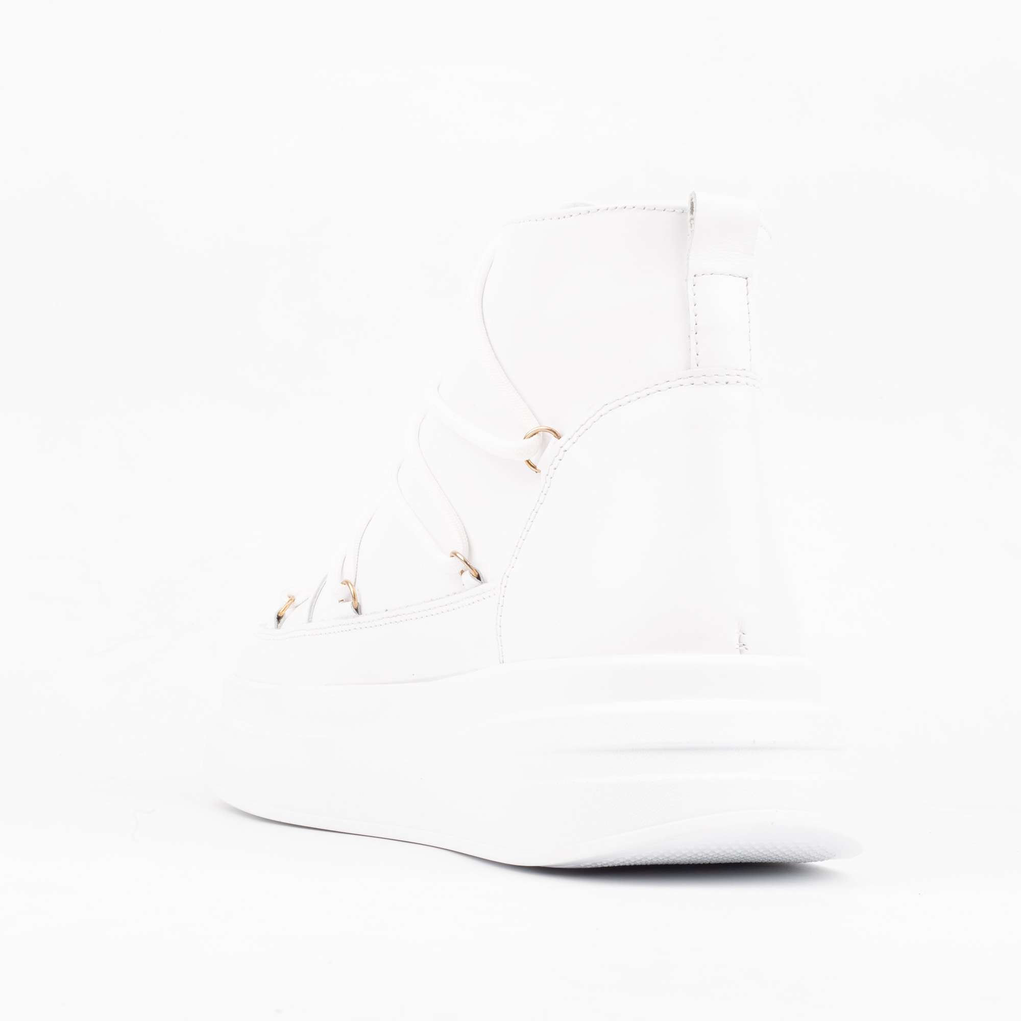 White High-Top Sneakers – Clean, Minimalist Style with Ultimate Comfort (E19605) - Image 4