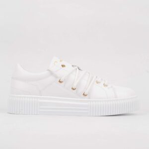 White Leather Low-Top Sneakers – Stylish Comfort for Every Occasion (19014)
