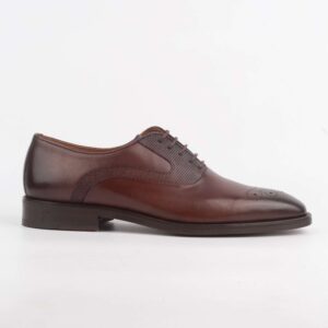 Men's Brown Leather Brogue Oxford Shoes - Classic Formal Footwear for the Modern Gentleman (V2-93)