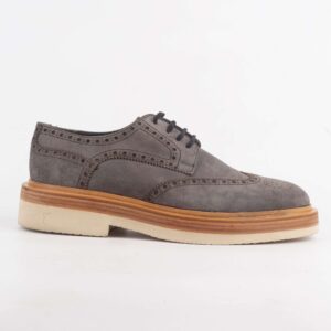 Men's Grey Suede Brogue Derby Shoes with Thick Sole - Stylish and Comfortable Shoes for Every Occasion (V96-97)