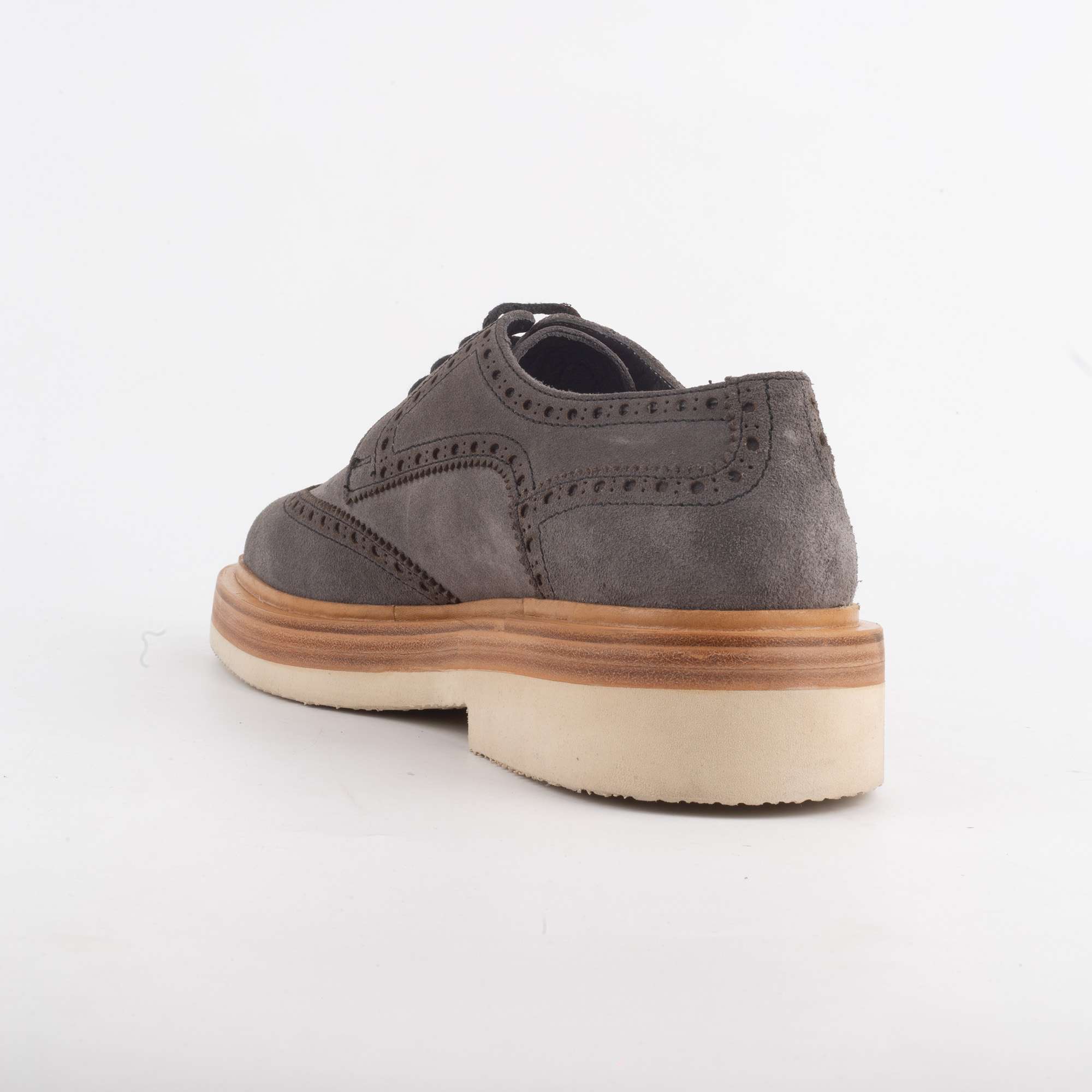 Men's Grey Suede Brogue Derby Shoes with Thick Sole - Stylish and Comfortable Shoes for Every Occasion (V96-97) - Image 4