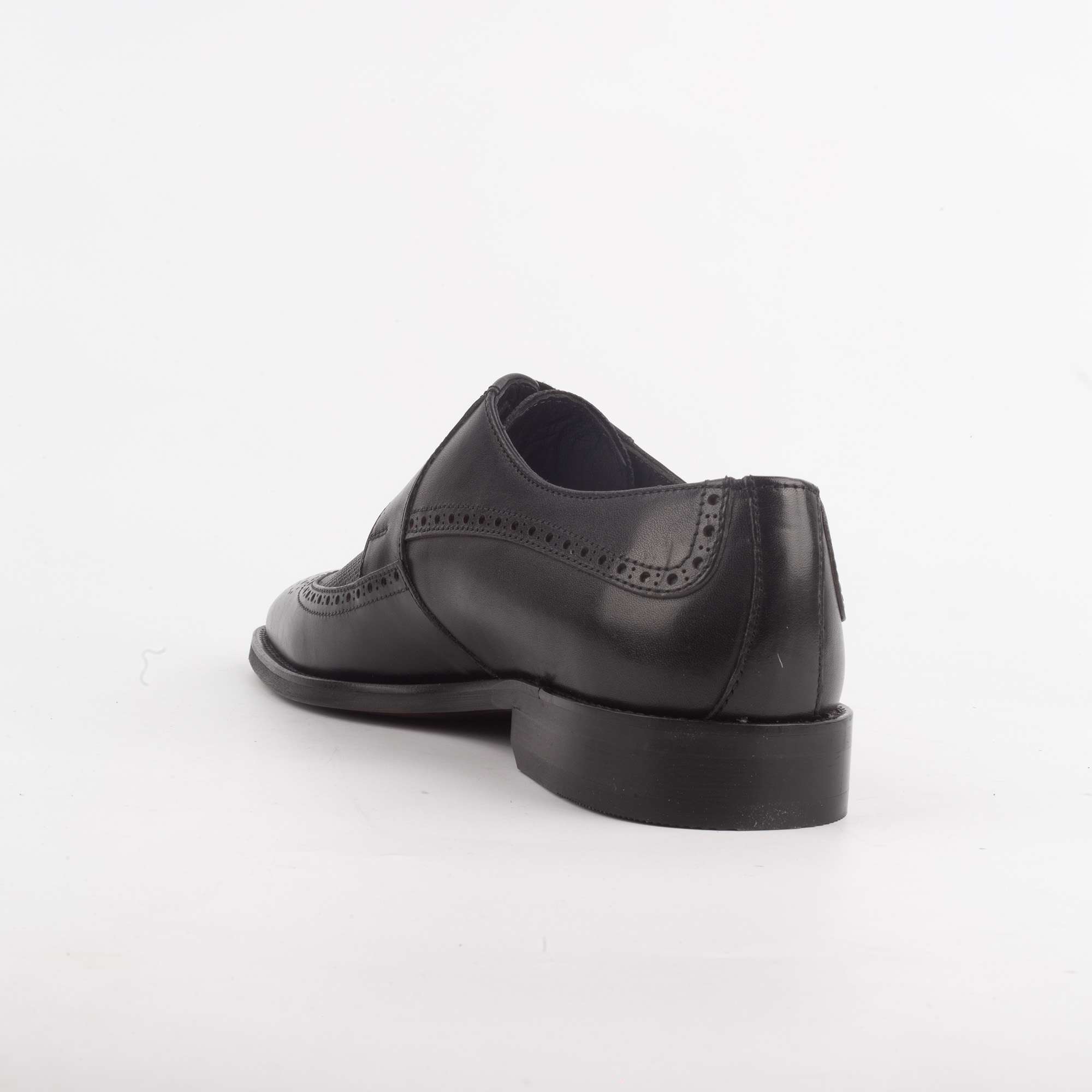Men's Black Brogue Leather Oxford Shoes - Classic Formal Shoes for Men (V2-46) - Image 4