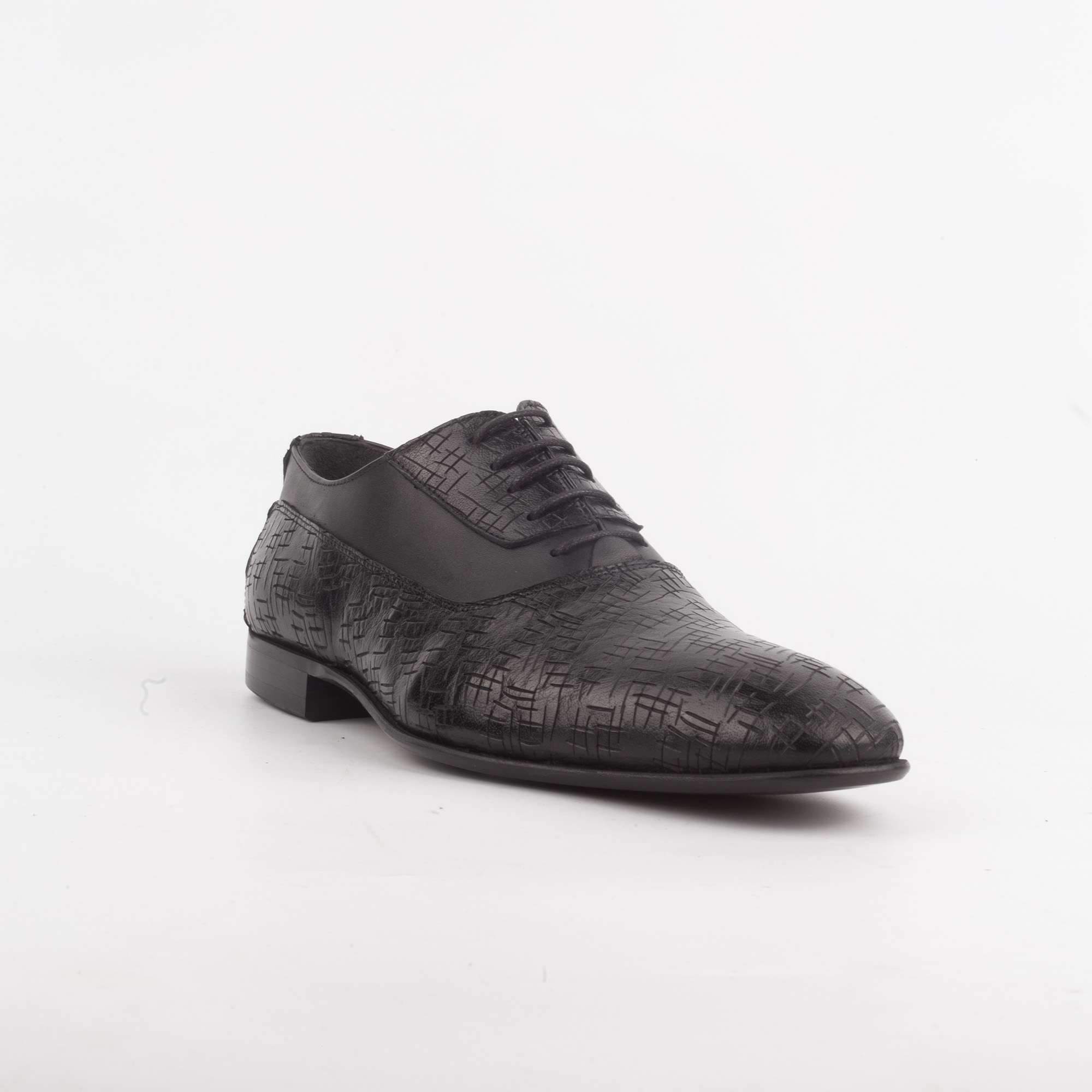 Men's Textured Black Leather Oxford Shoes - Elegant and Comfortable Formal Shoes for Men (V29-62) - Image 5