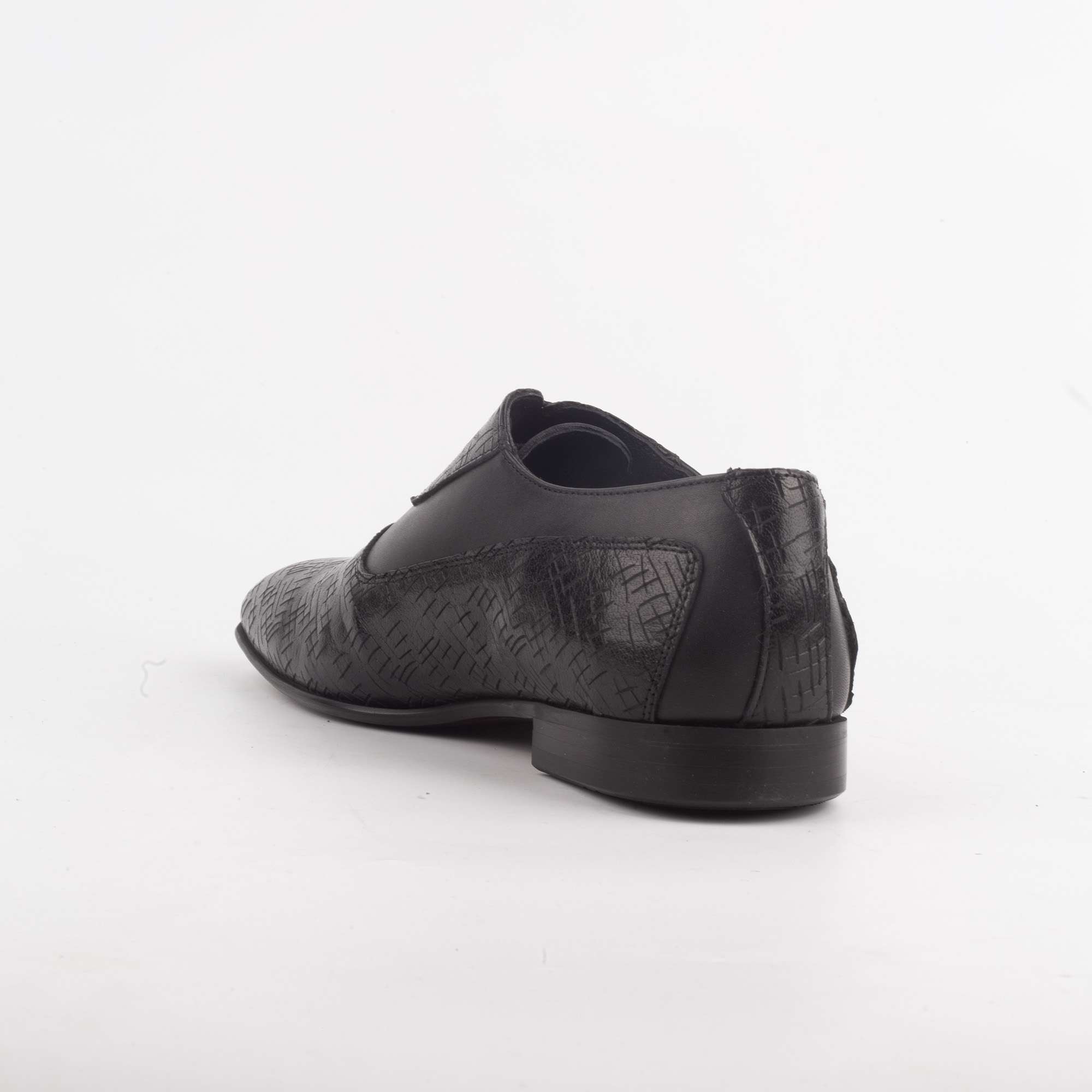 Men's Textured Black Leather Oxford Shoes - Elegant and Comfortable Formal Shoes for Men (V29-62) - Image 4