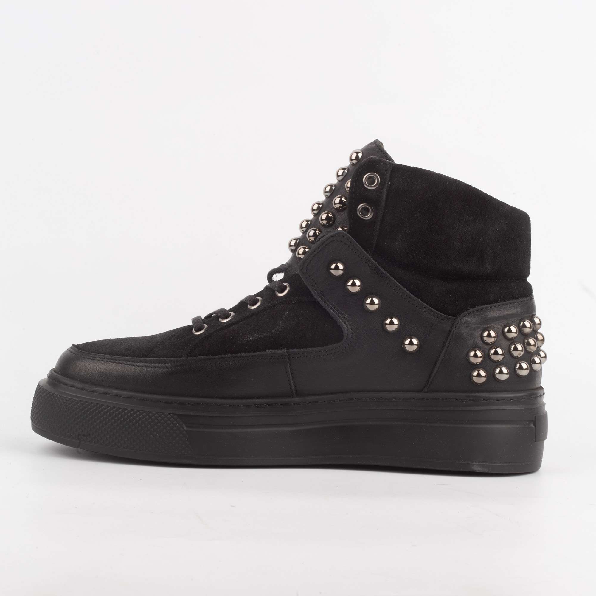 Black Studded High-Top Sneakers – Bold Style with Premium Comfort (CL2015) - Image 5