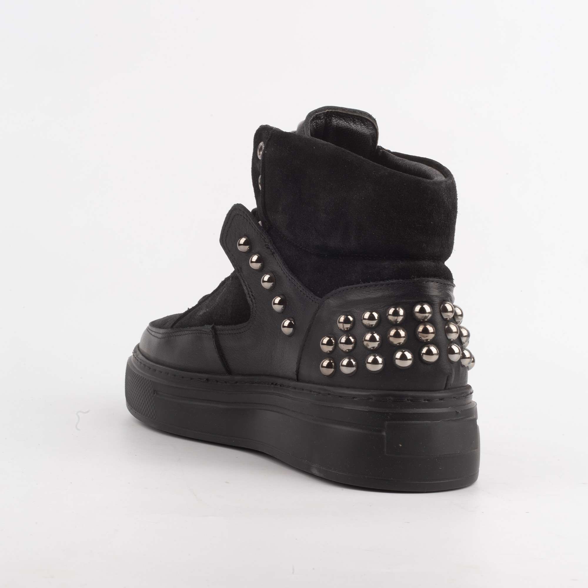 Black Studded High-Top Sneakers – Bold Style with Premium Comfort (CL2015) - Image 4