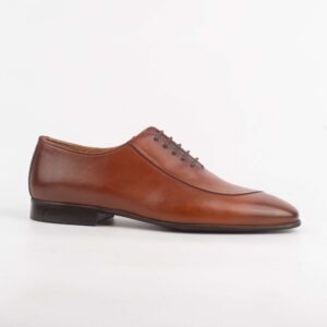 Premium Tan Leather Oxford Shoes for Men - Elegant & Versatile Formal Footwear.(V19-54)