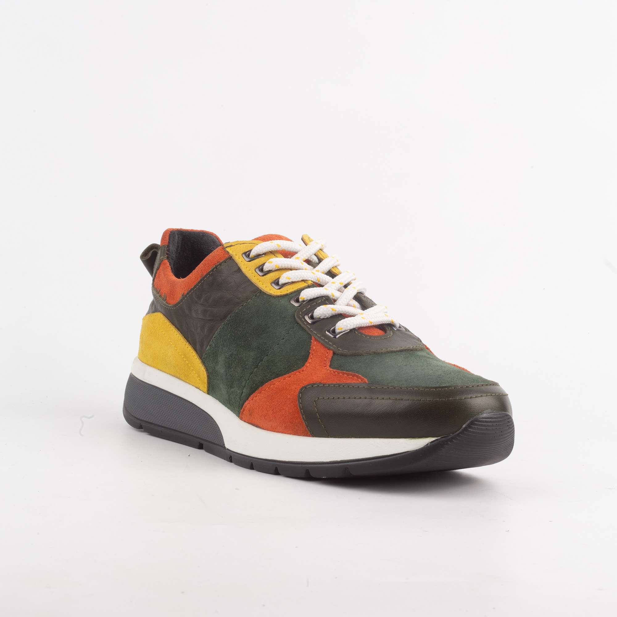 Vibrant Green, Orange, and Yellow Leather Casual Shoes - Unique & Stylish Men's Footwear (M13179) - Image 5