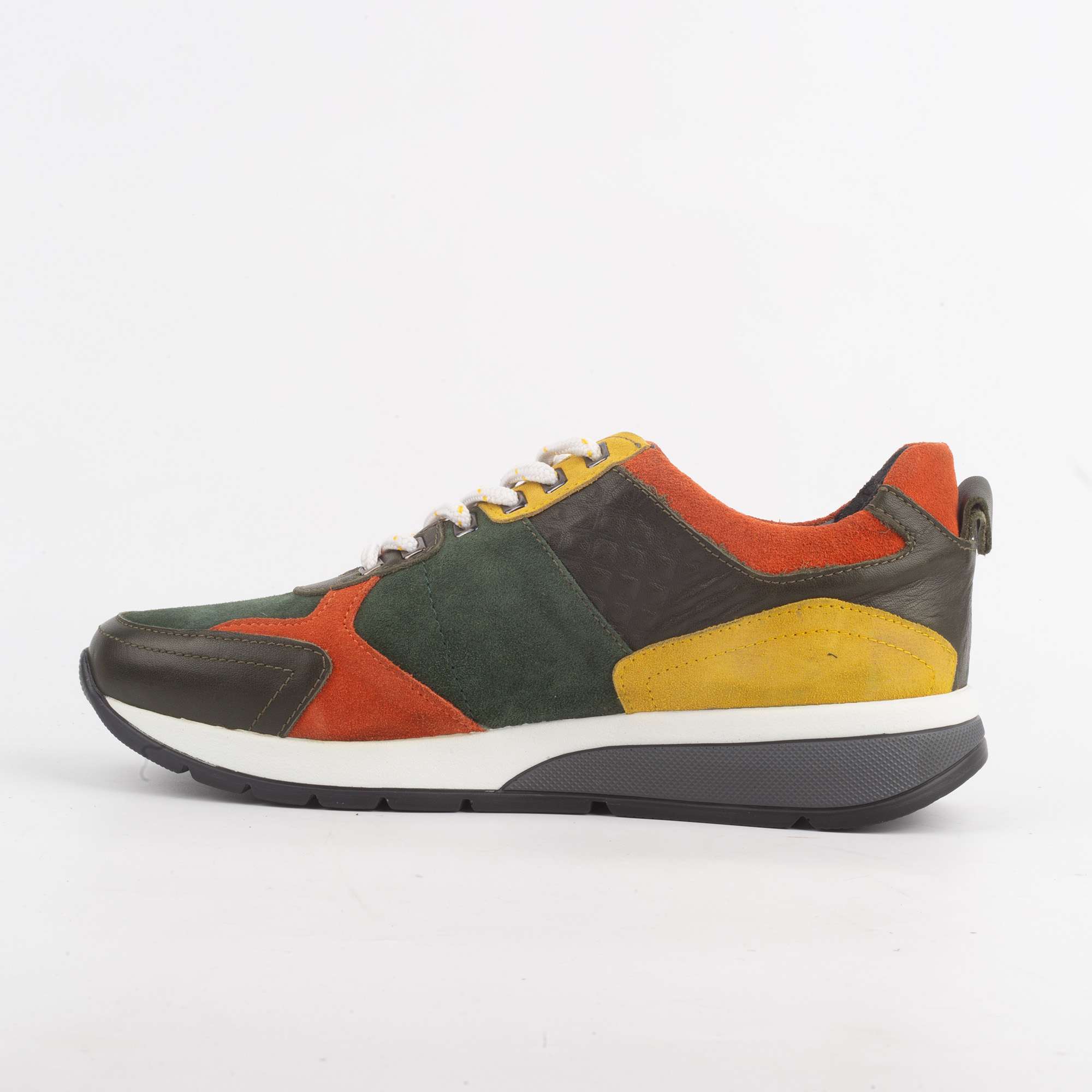 Vibrant Green, Orange, and Yellow Leather Casual Shoes - Unique & Stylish Men's Footwear (M13179) - Image 4