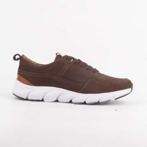 Men's Athletic Walking Shoes with Brown Leather Upper and Cushioned Sole (13232)