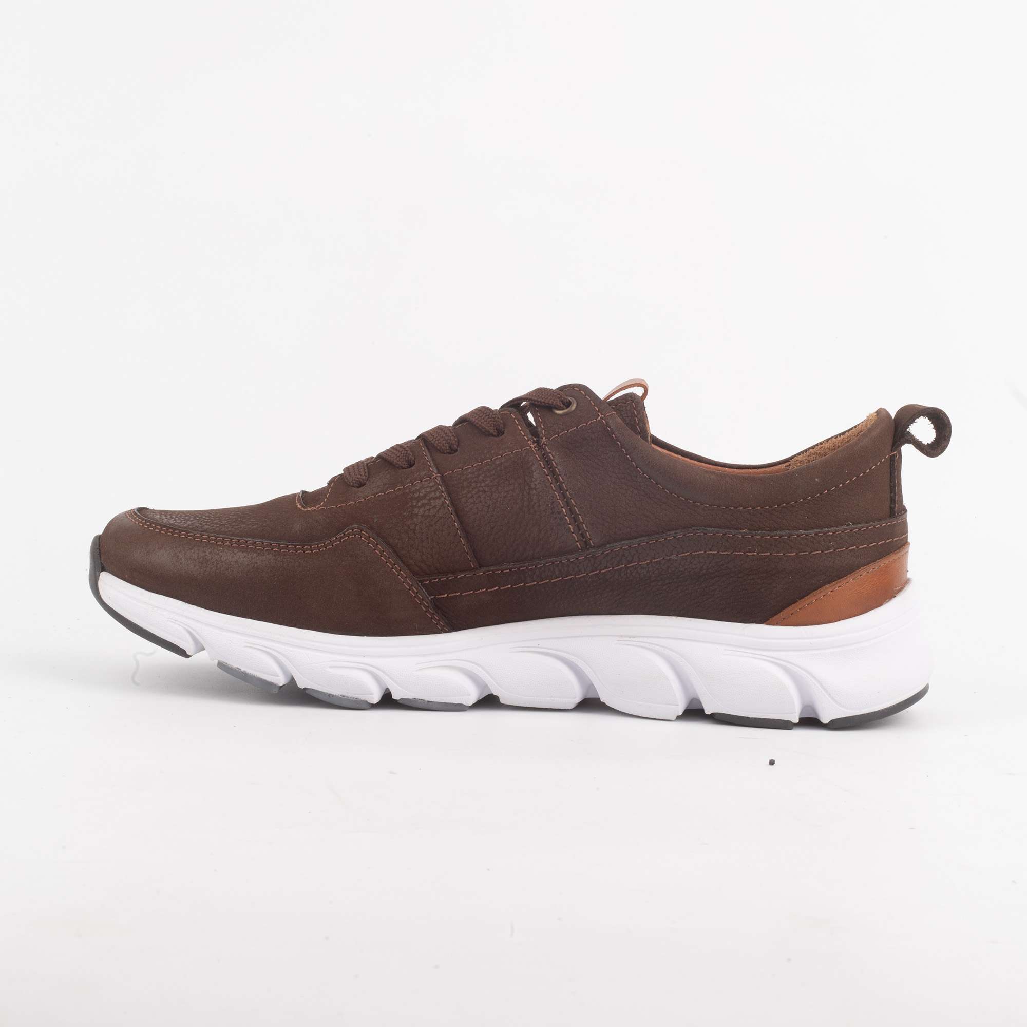 Men's Athletic Walking Shoes with Brown Leather Upper and Cushioned Sole (13232) - Image 4