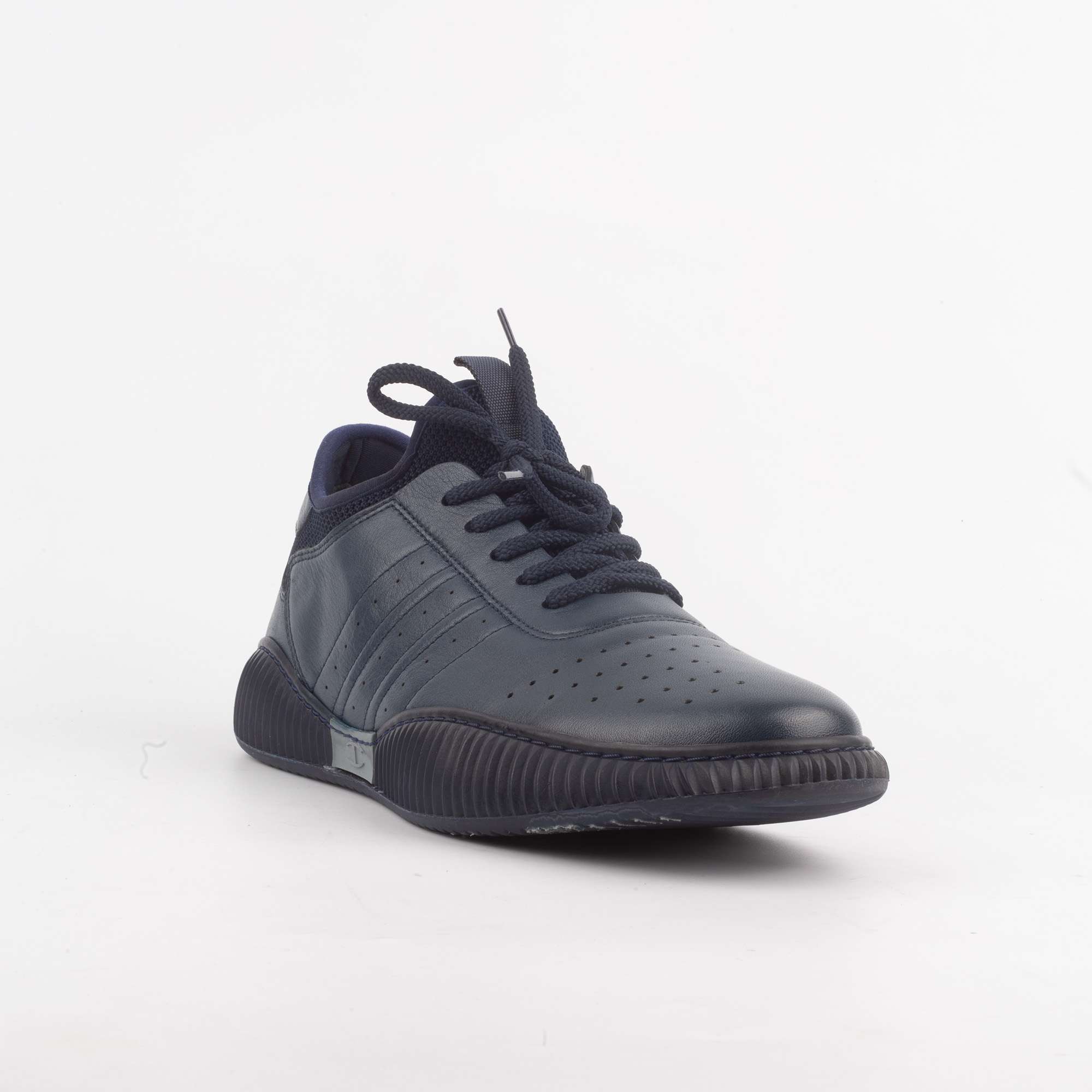 Men's Navy Blue Athletic Sneakers with Breathable Mesh and Cushioned Sole(M15451) - Image 5