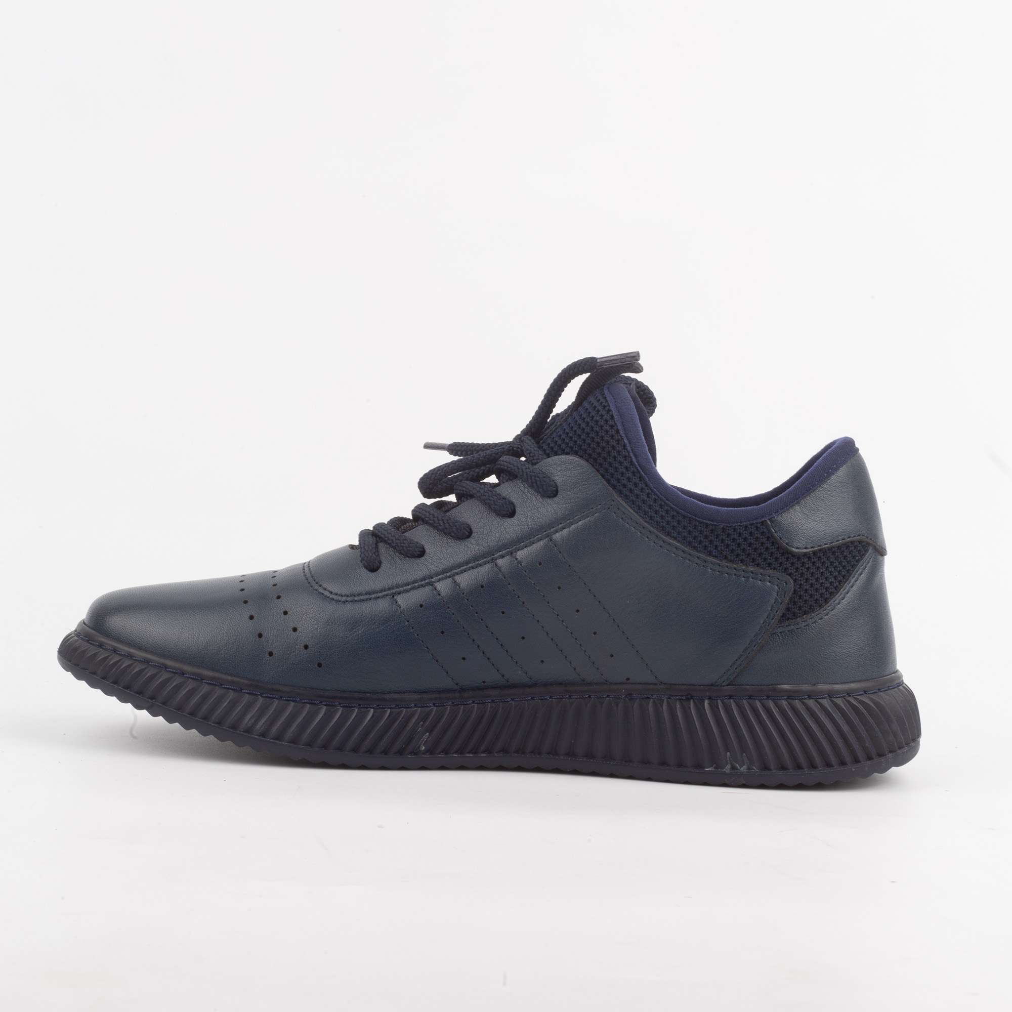 Men's Navy Blue Athletic Sneakers with Breathable Mesh and Cushioned Sole(M15451) - Image 4