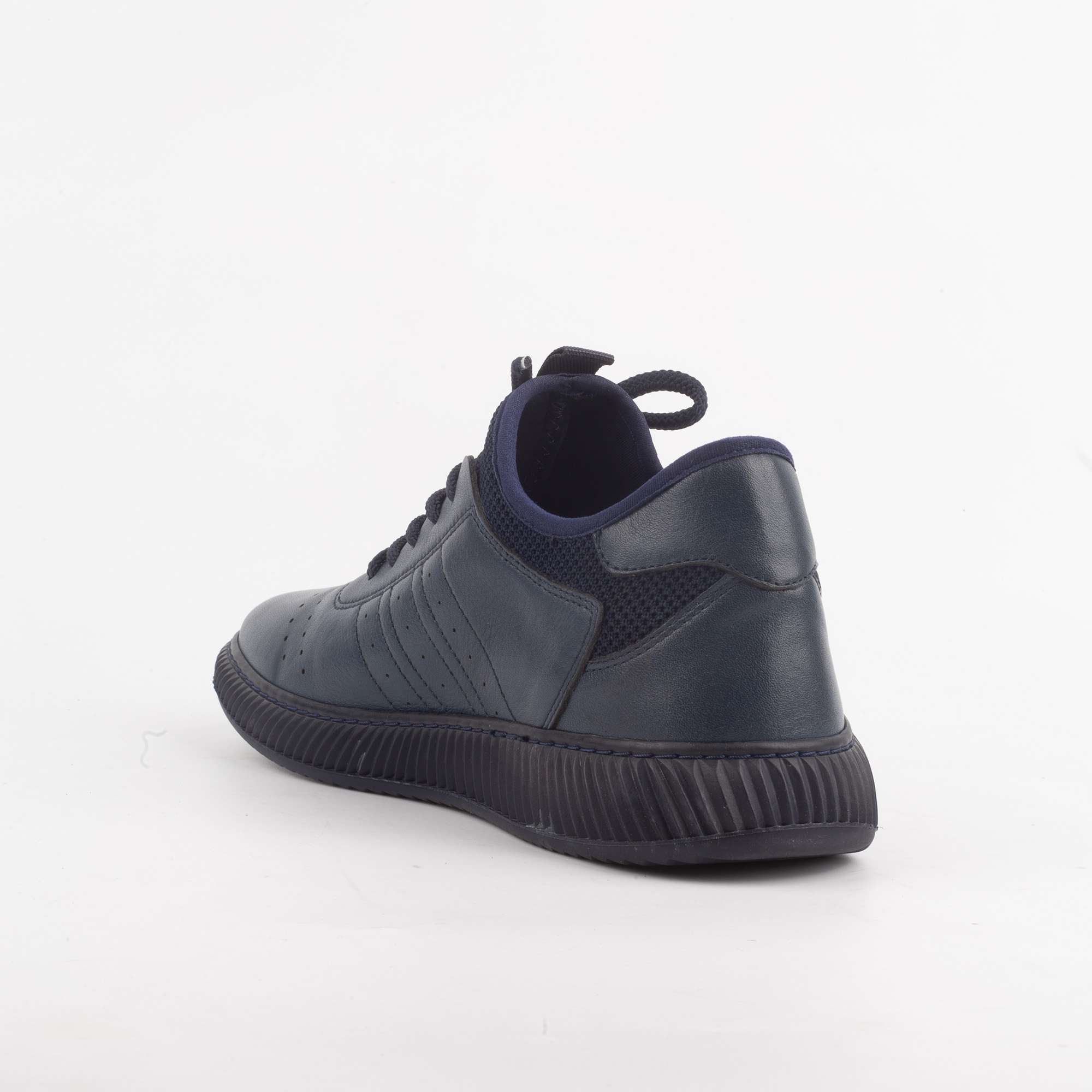 Men's Navy Blue Athletic Sneakers with Breathable Mesh and Cushioned Sole(M15451) - Image 3