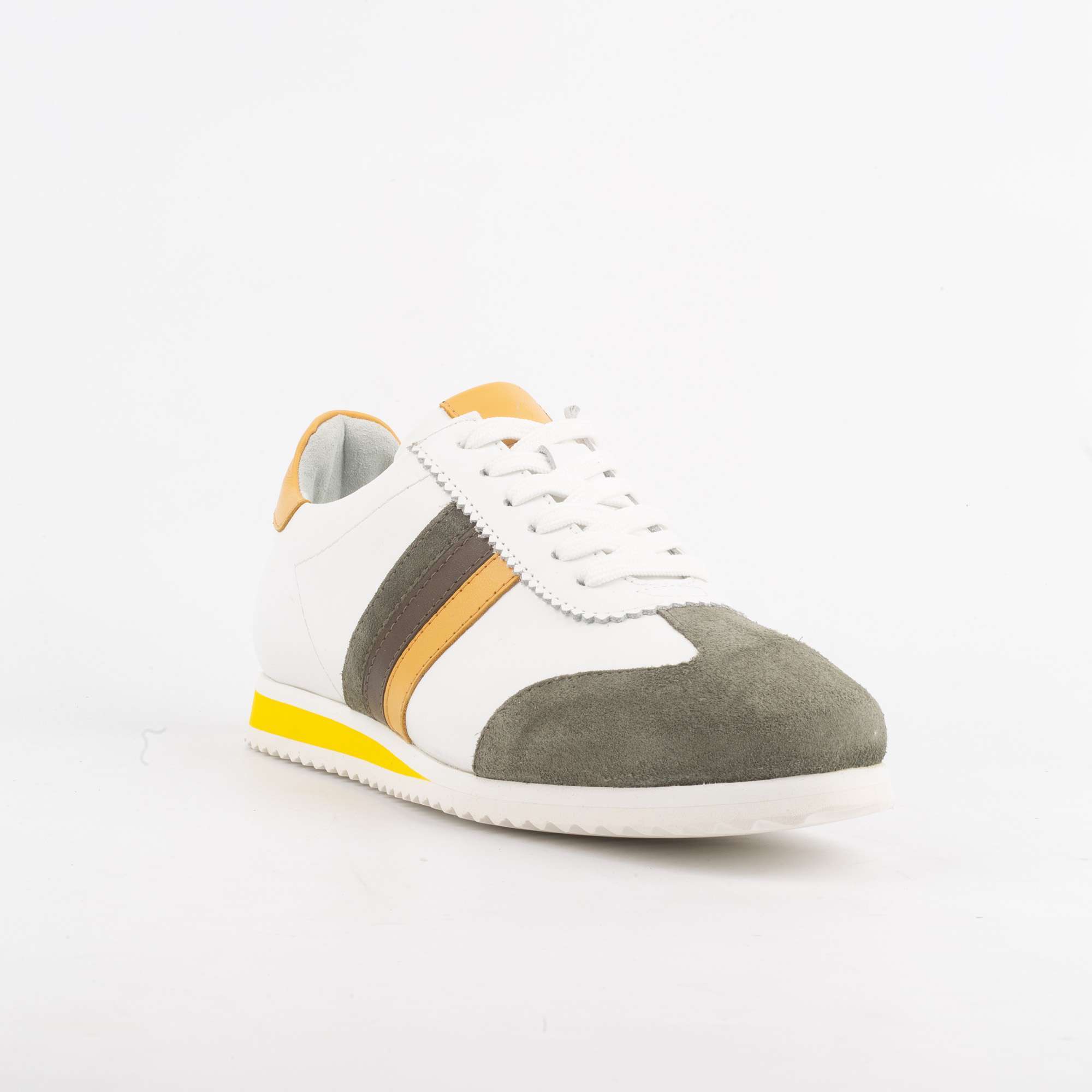 Men's Retro-Style Casual Sneakers with Leather and Suede Accents(M13051) - Image 3