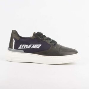 Men's Dark Green Sneakers with Style Mix Branding and Comfortable Sole (M13226)