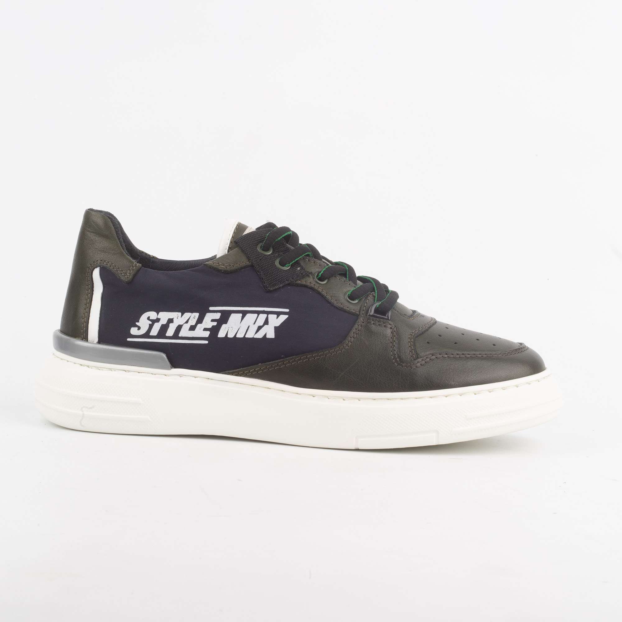 Men's Dark Green Sneakers with Style Mix Branding and Comfortable Sole (M13226)