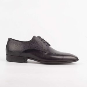 Men's Grey Leather Dress Shoes with Polished Finish and Comfortable Fit (H8302)
