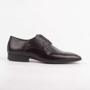 Men's Classic Burgundy Leather Shoes with Textured Finish and Glossy Look.(H8302)