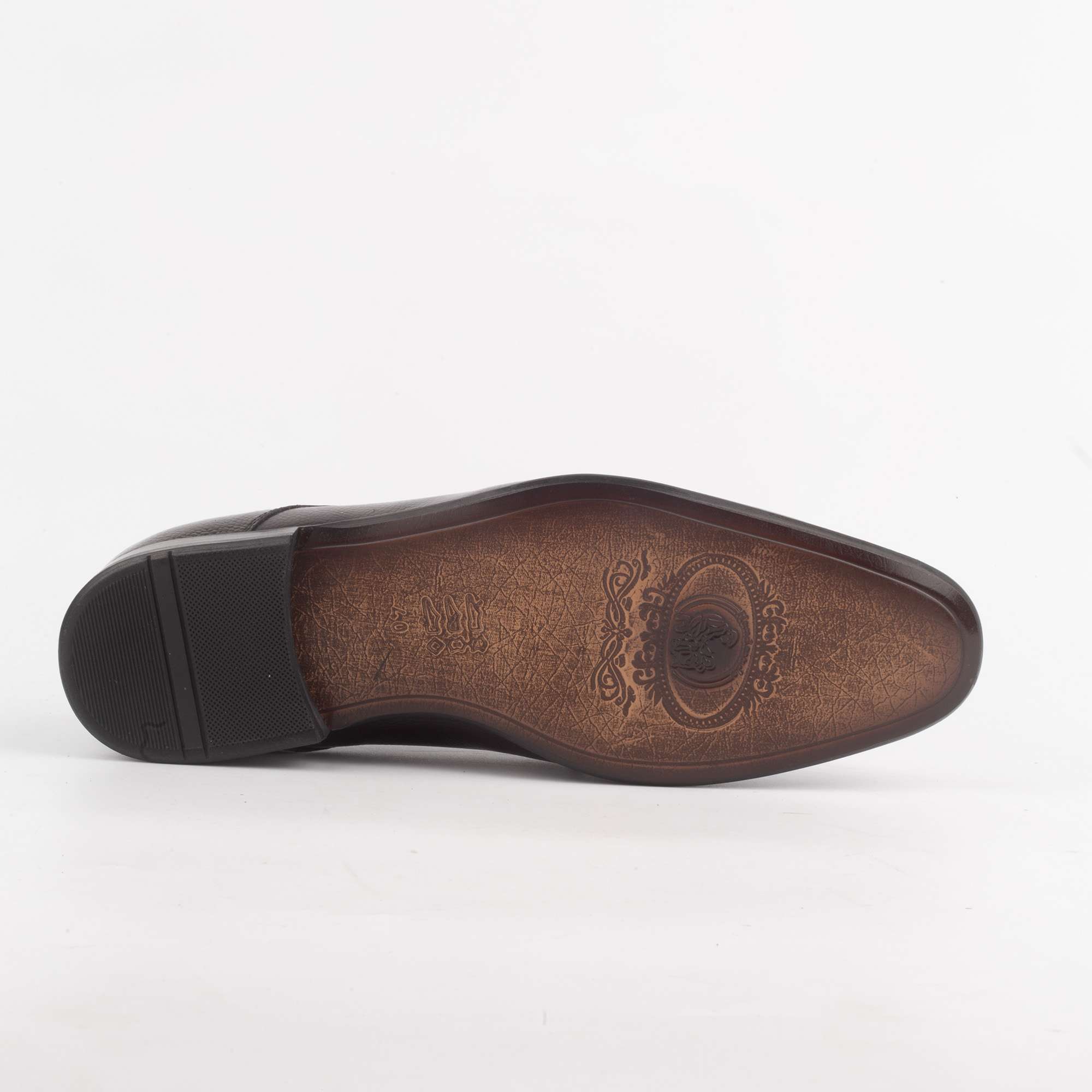 Men's Classic Burgundy Leather Shoes with Textured Finish and Glossy Look.(H8302) - Image 6