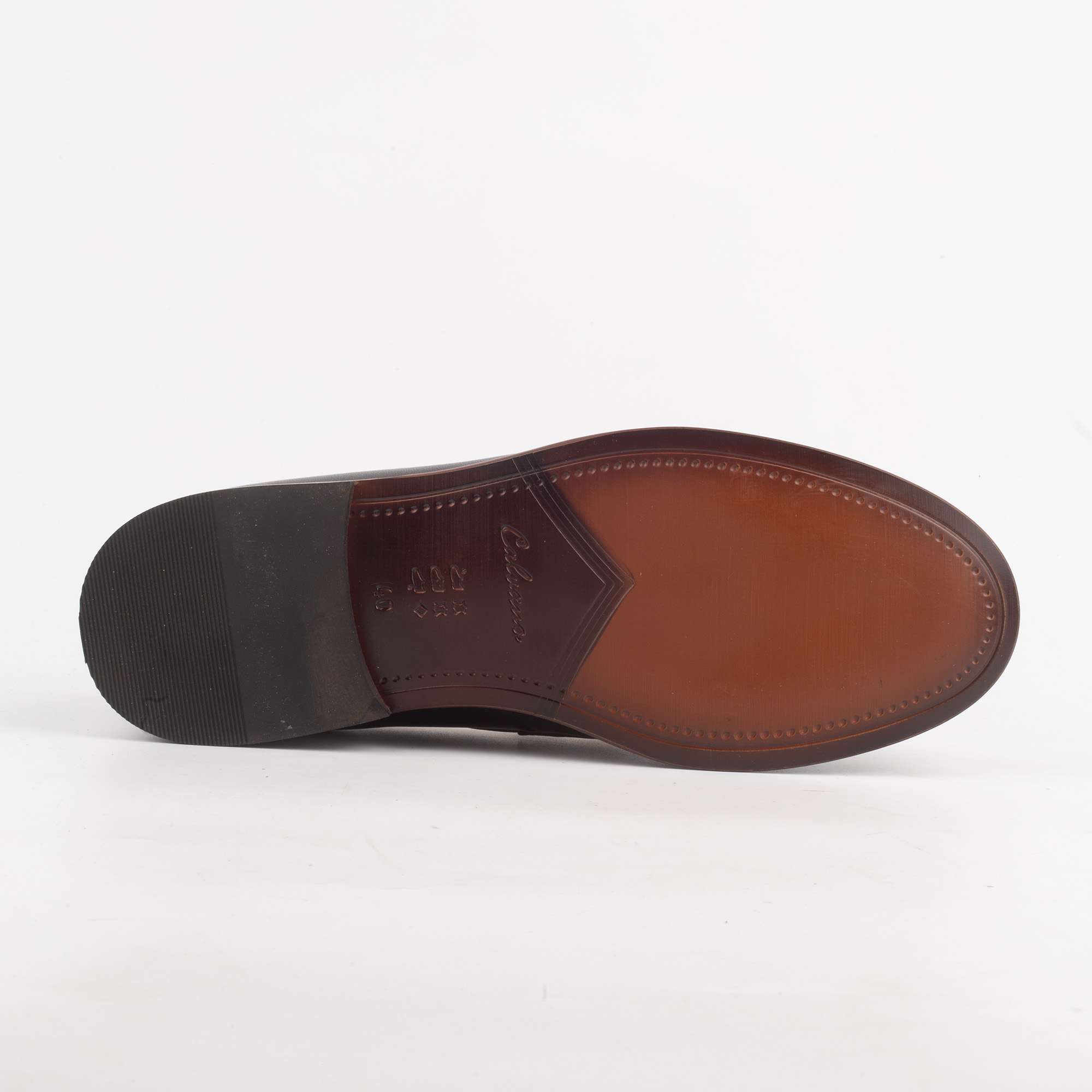 Men's Black and Yellow Leather Loafers with Metallic Horsebit Detail (V52-73) - Image 6