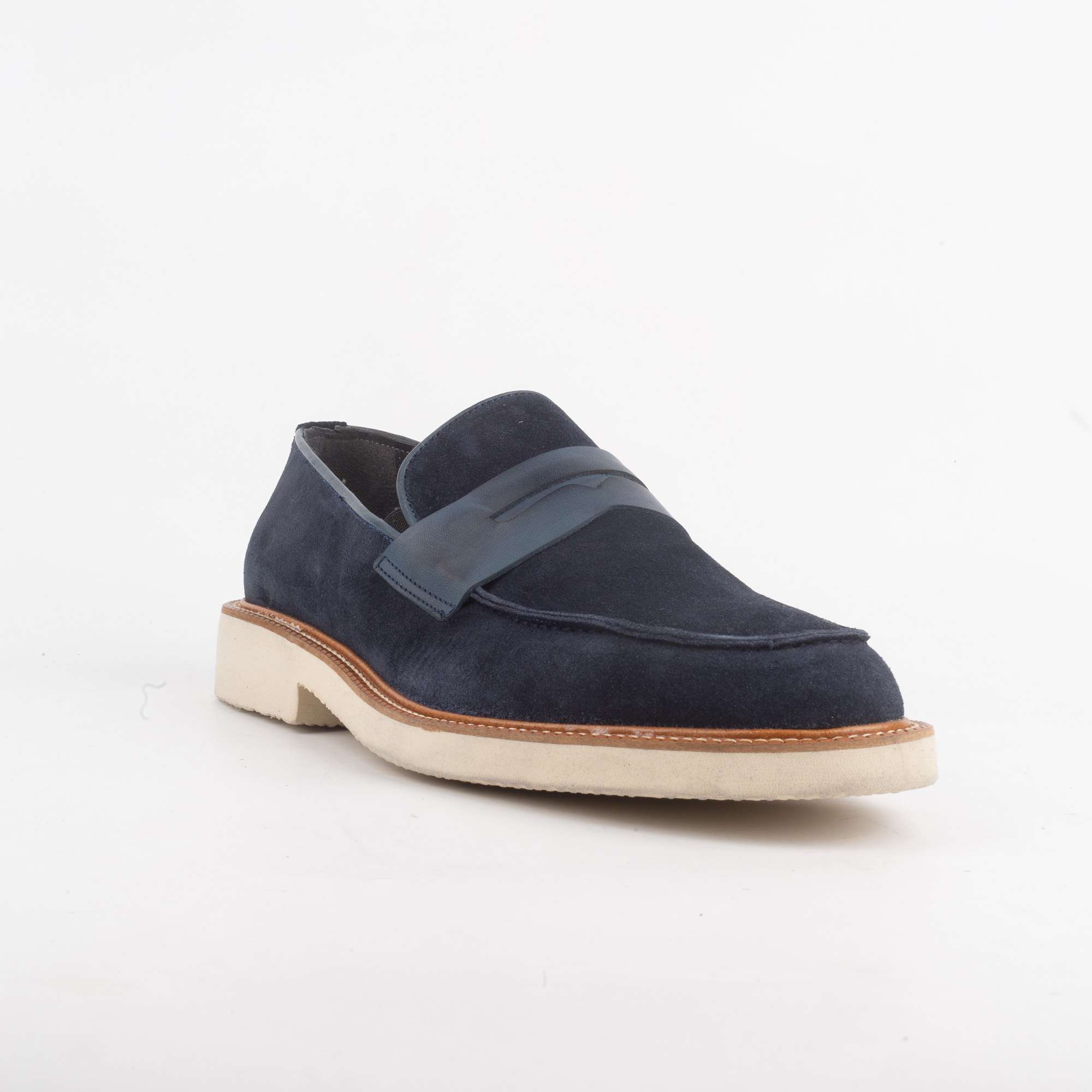 Classic Navy Suede Penny Loafers for Men – Stylish and Comfortable Footwear (V96-93) - Image 5