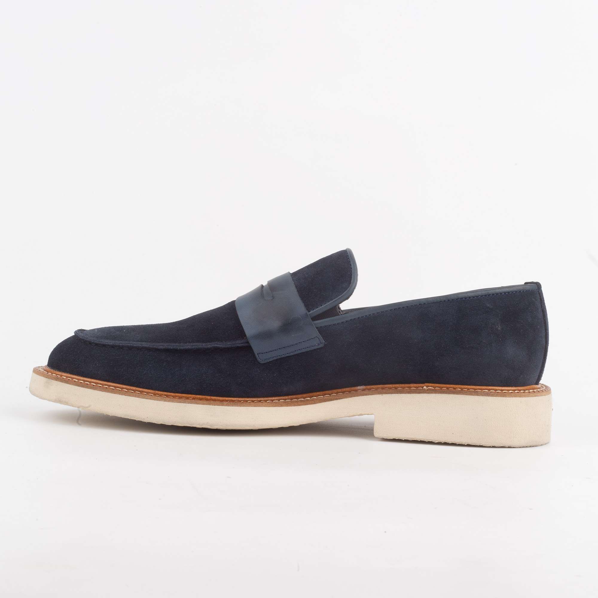 Classic Navy Suede Penny Loafers for Men – Stylish and Comfortable Footwear (V96-93) - Image 4