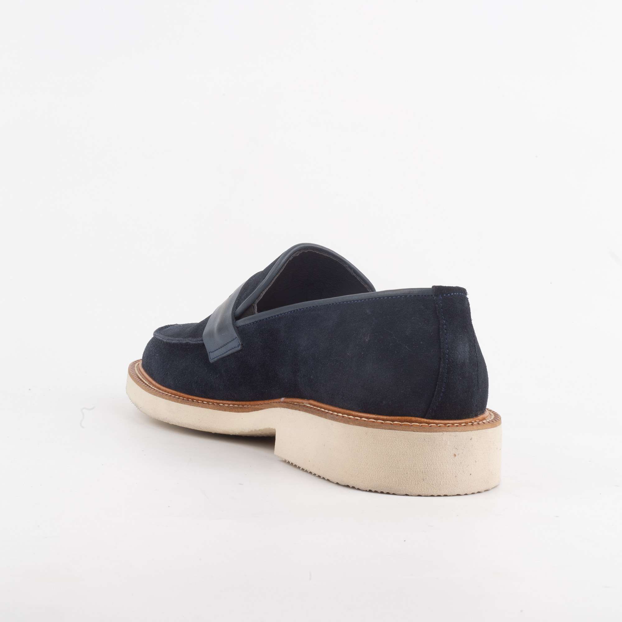 Classic Navy Suede Penny Loafers for Men – Stylish and Comfortable Footwear (V96-93) - Image 3