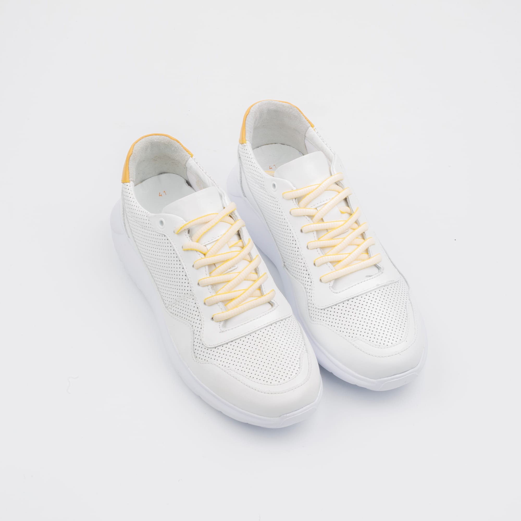 Stylish White Leather Sneaker for Men - Modern Comfort with a Clean Look (M13123) - Image 2
