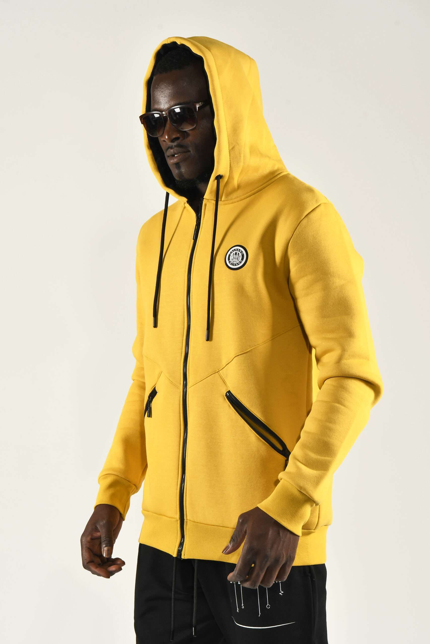Men's Yellow Zip Up Hoodie Bold and Comfortable Streetwear Essential
