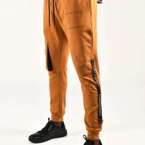 Calvano Men's Orange Cargo Jogger Pants Ultimate Comfort with Urban Edge