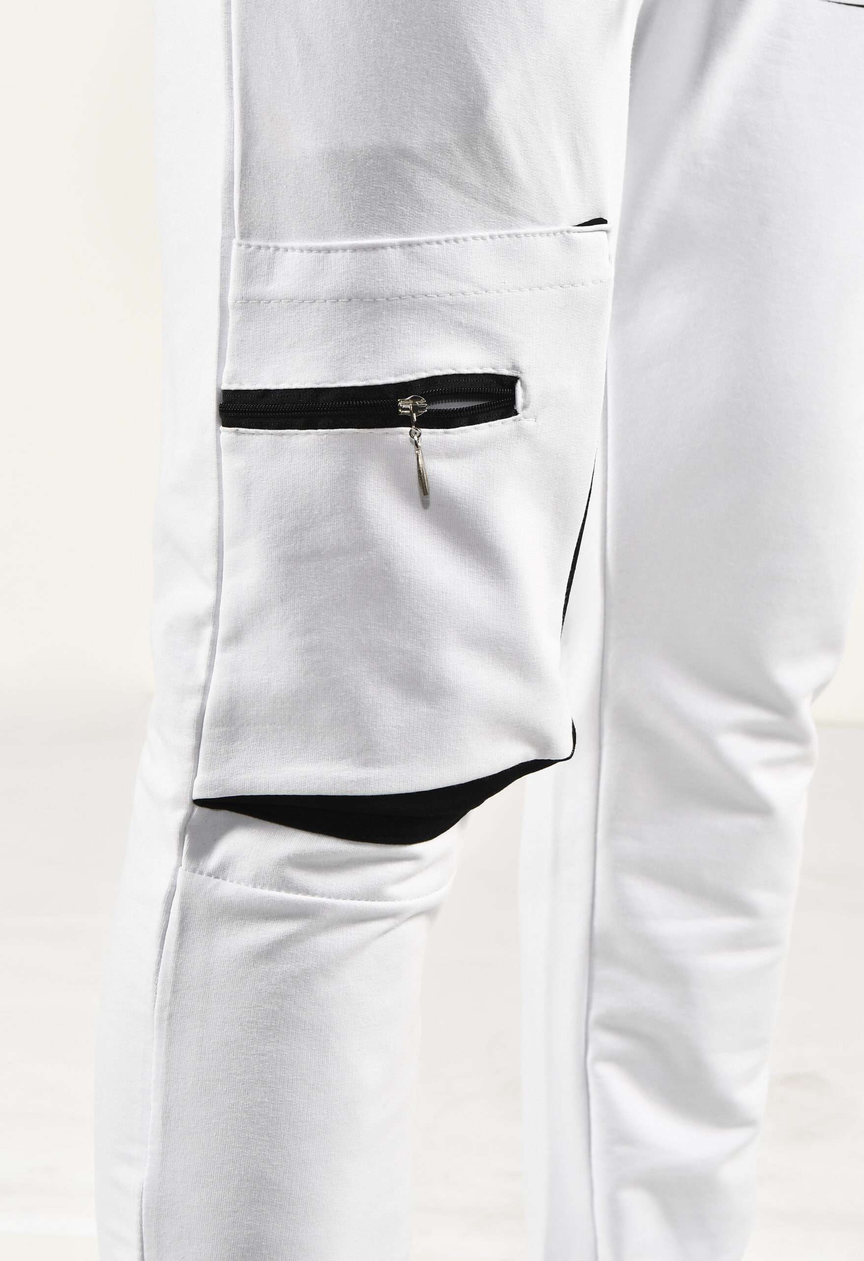 Calvano Men's White Cargo Jogger Pants Modern Street wear with Sleek Functionality - Image 4