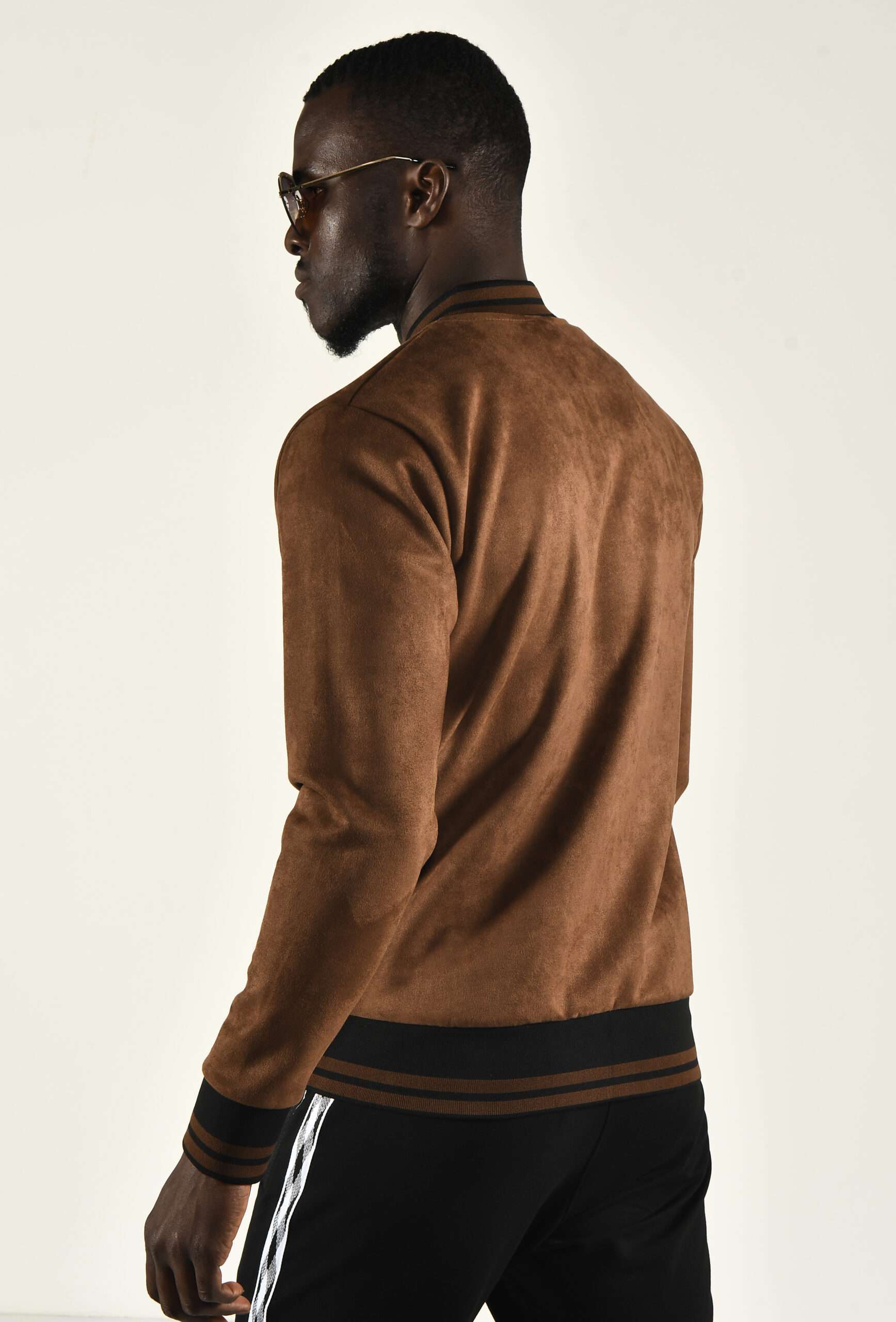 Stay Stylish with a Brown Suede Bomber Jacket for Men - Image 3