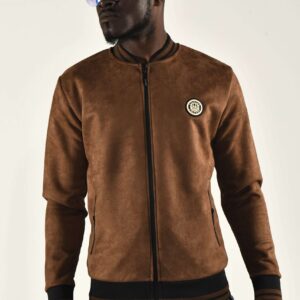Stay Stylish with a Brown Suede Bomber Jacket for Men