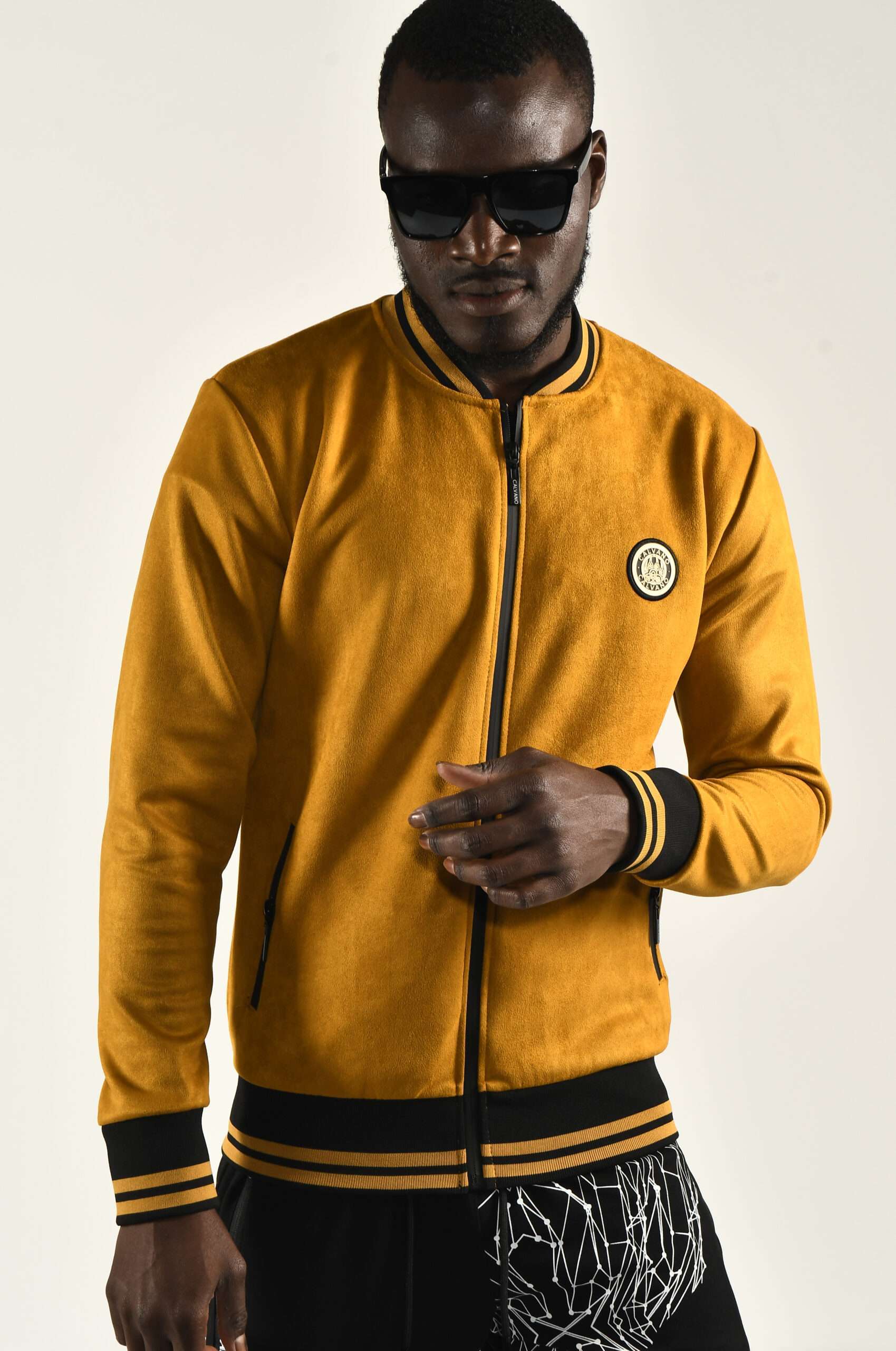 Elevate Your Style with a Mustard Suede Bomber Jacket for Men