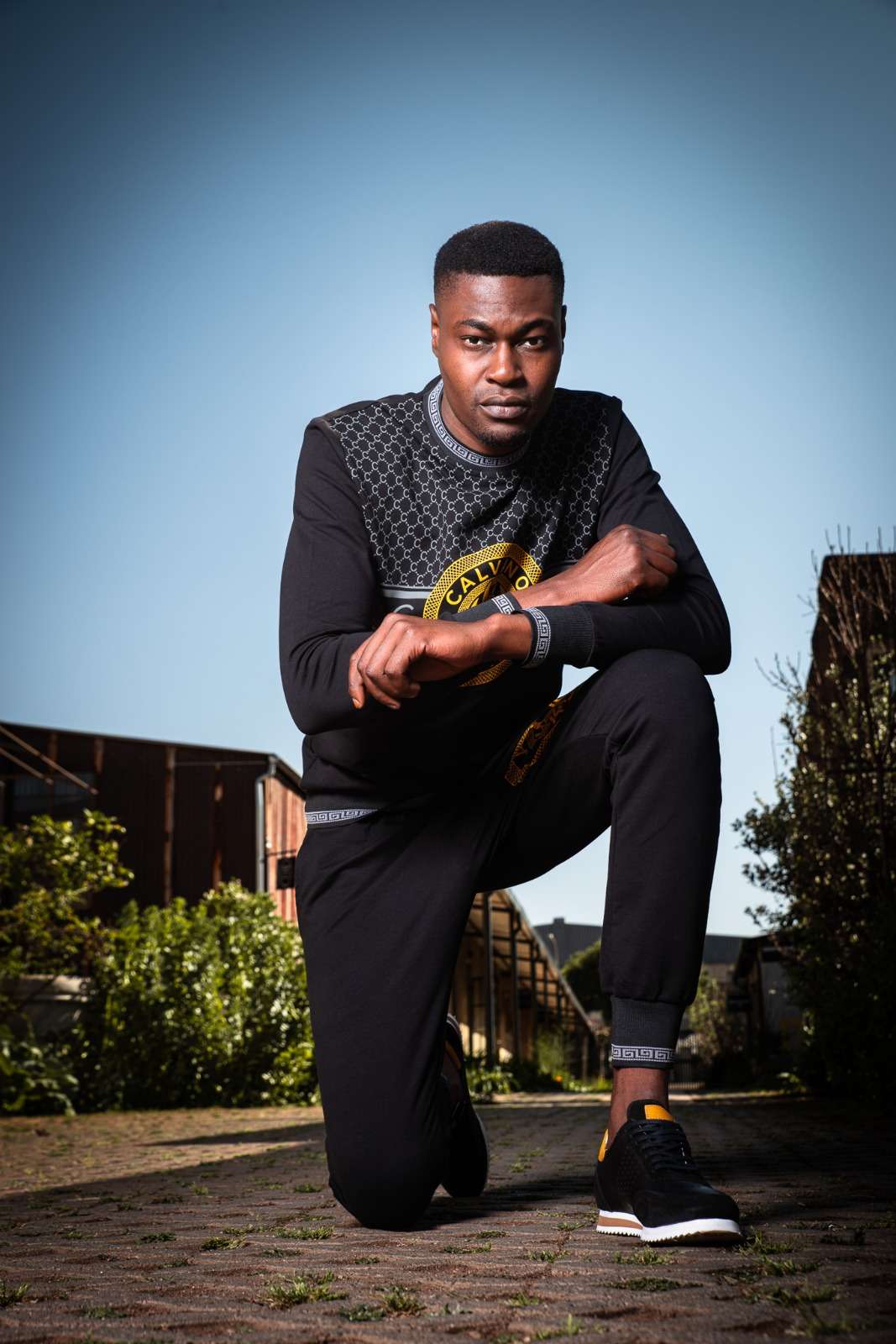 Calvano Black and Gold Tracksuit Luxury Streetwear with Designer Detailing - Image 2
