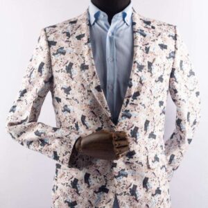 Bold and Unique Newsprint Pattern Men's Blazer for a Trendsetting Look