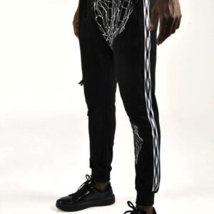 Calvano Men's Athletic Jogger Pants with Geometric Print Stylish and Comfortable Track Pants