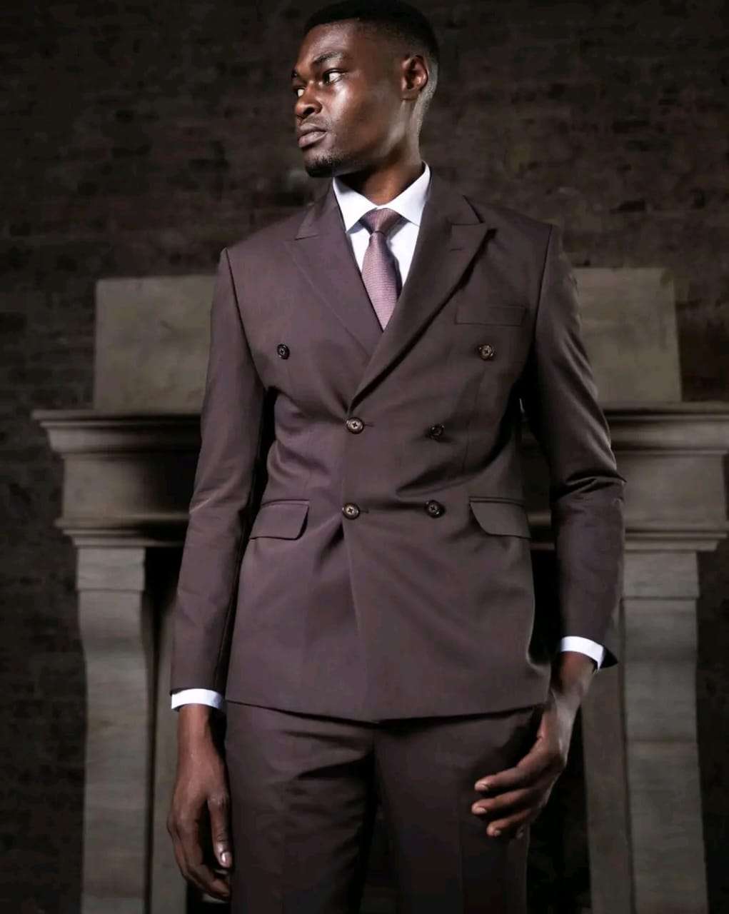 Elegant Brown Double Breasted Suit Modern Style for Formal Occasions